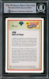 Ted Williams Autographed 1992 Upper Deck Heroes Card #35 Boston Red Sox Beckett BAS #15500921