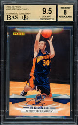 Stephen Curry Autographed 2009-10 Panini Rookie Card #357 Golden State Warriors BGS 9.5 Auto Grade Near Mint/Mint 8 Beckett BAS #14985116
