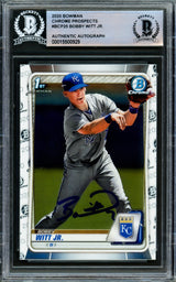 Bobby Witt Jr. Autographed 2020 1st Bowman Chrome Rookie Card #BCP-25 Kansas City Royals Beckett BAS Stock #216346