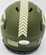 Montez Sweat Autographed Chicago Bears Army Green Salute to Service Speed Mini Helmet JSA Stock #232848