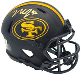 Nick Bosa Autographed San Francisco 49ers Eclipse Black Mini Helmet Beckett BAS Witness Stock #230696
