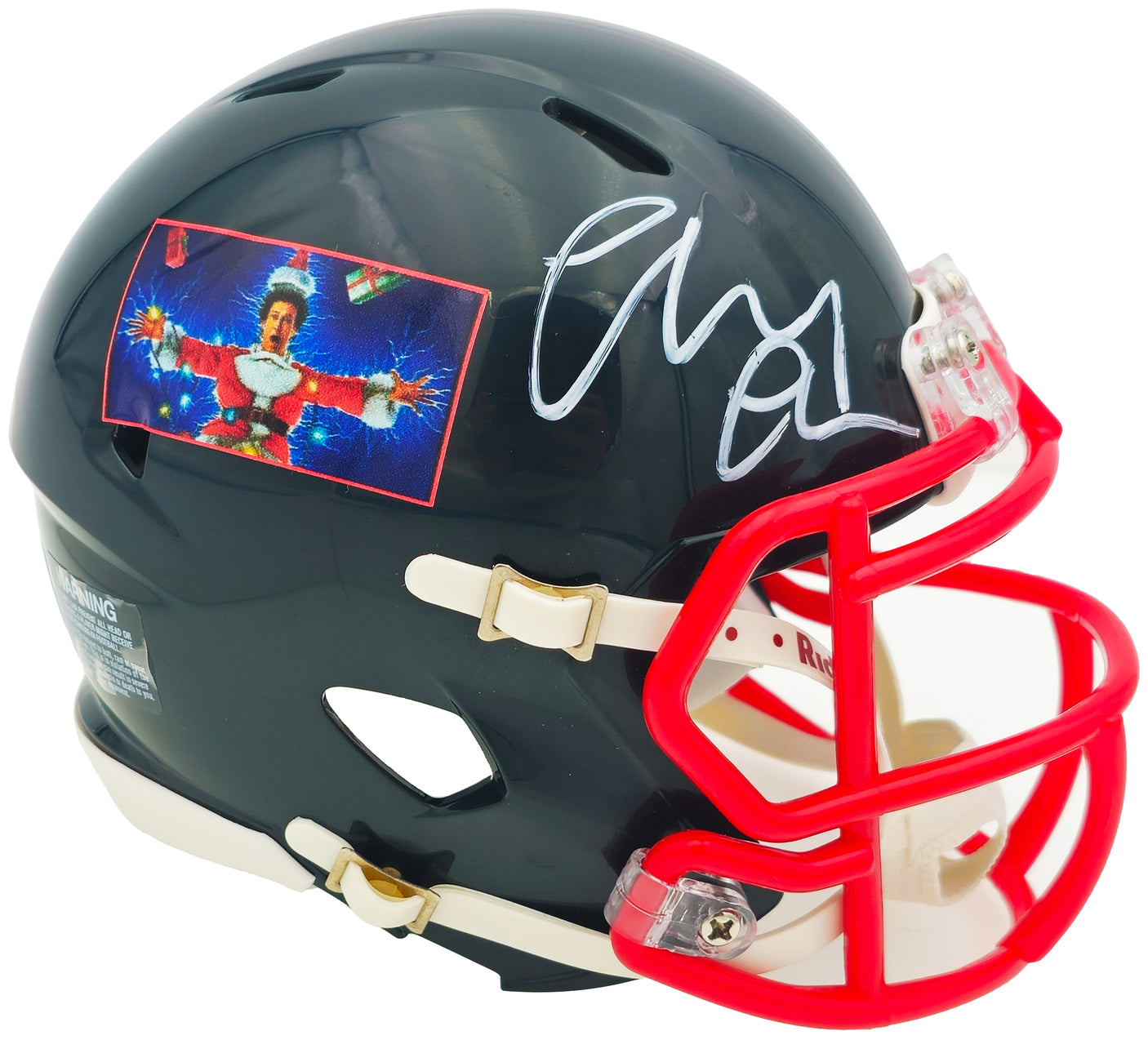 Chevy Chase Autographed Christmas Vacation Black Speed Mini Helmet Beckett BAS Witness Stock #232845