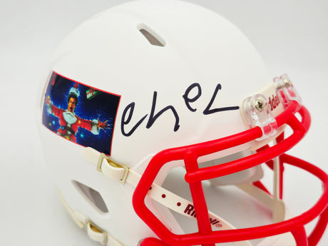 Chevy Chase Autographed Christmas Vacation White Speed Mini Helmet Beckett BAS Witness Stock #232844