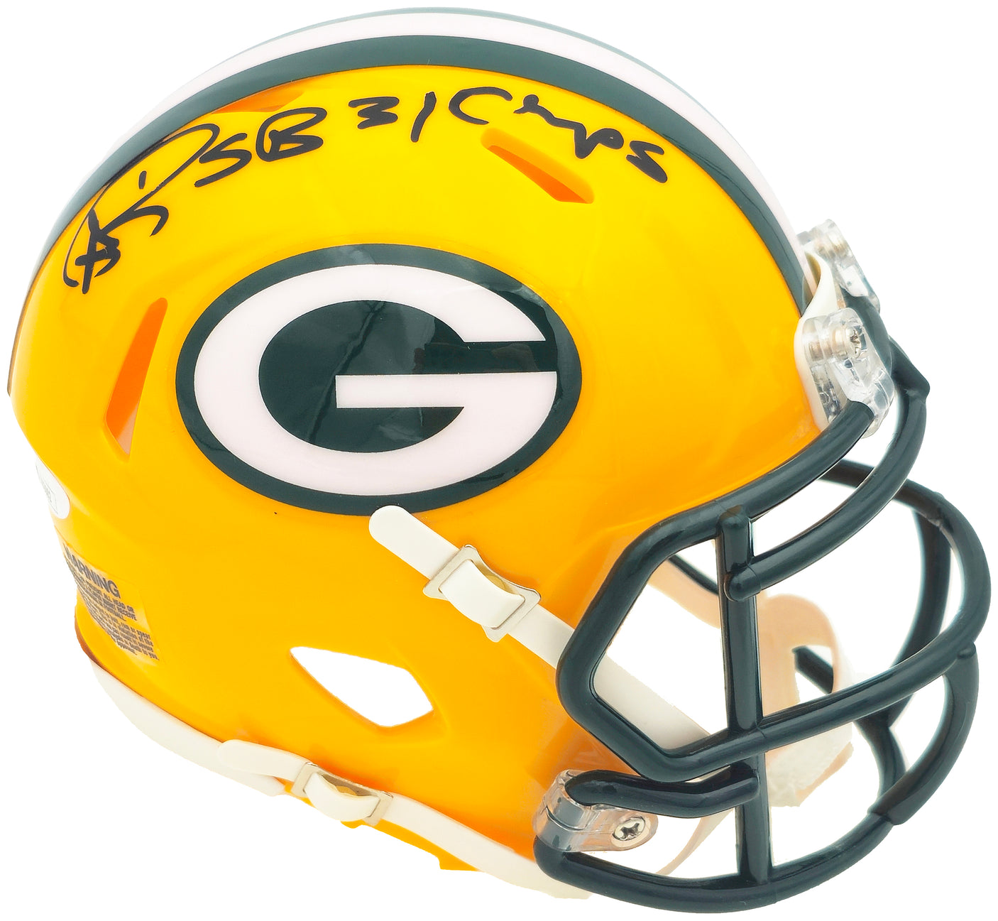 Andre Rison Autographed Green Bay Packers Yellow Speed Mini Helmet "SB 31 Champs" JSA Stock #232852