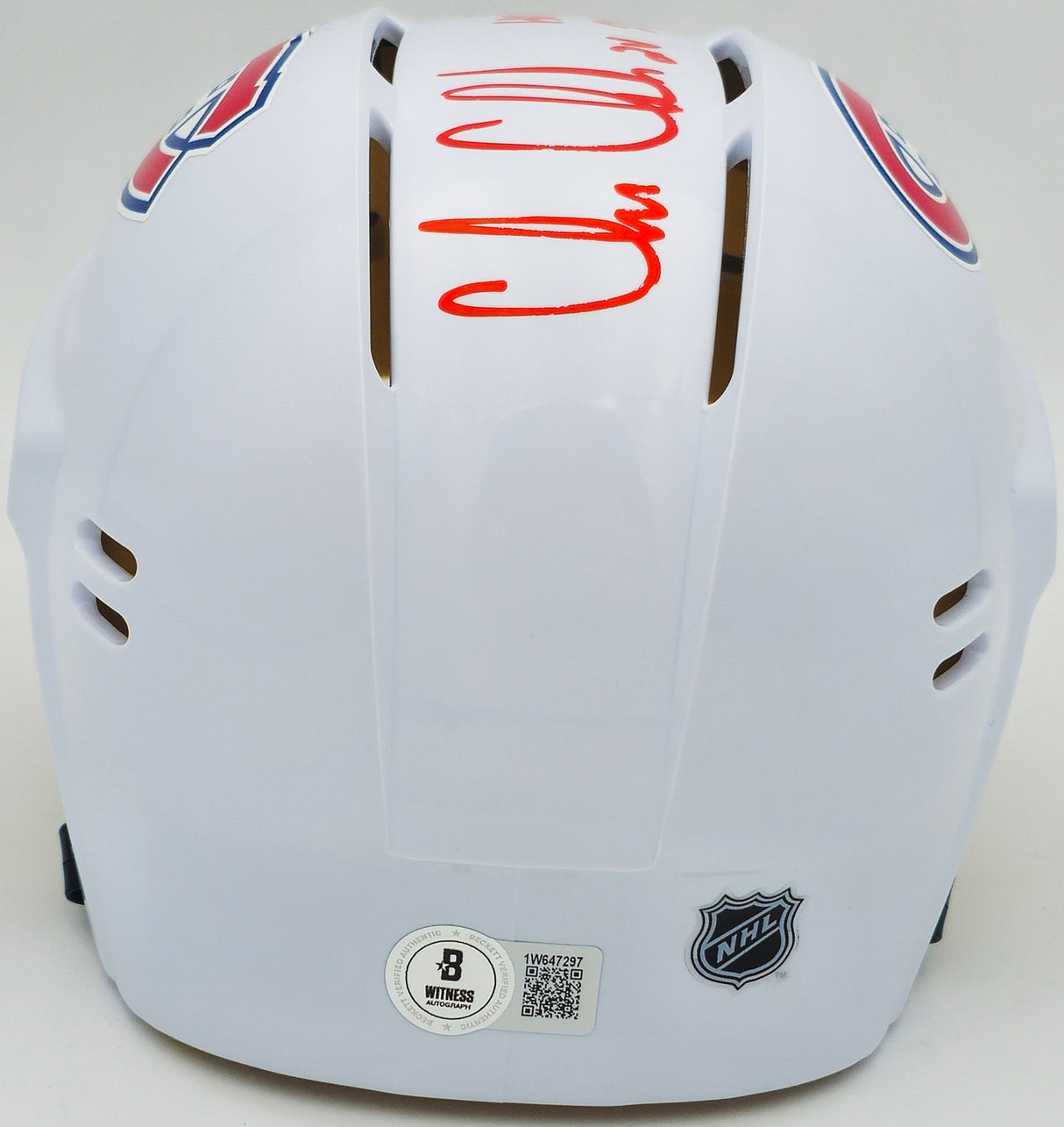 Chris Chelios Autographed Montreal Canadiens White Mini Helmet "HOF 2013" Beckett BAS Witness Stock #232840
