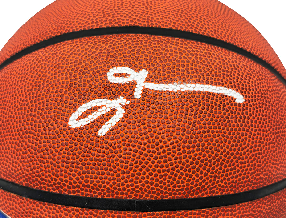 Allen Iverson Autographed Philadelphia 76ers Logo Basketball Beckett BAS Witness Stock #232870