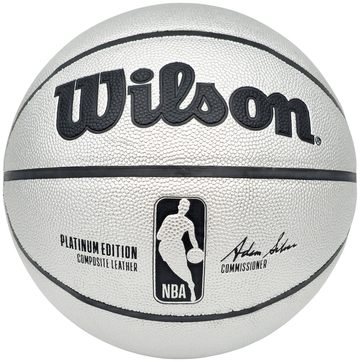 Allen Iverson Autographed Platinum Edition Composite Leather Basketball Philadelphia 76ers Beckett BAS Witness Stock #232871