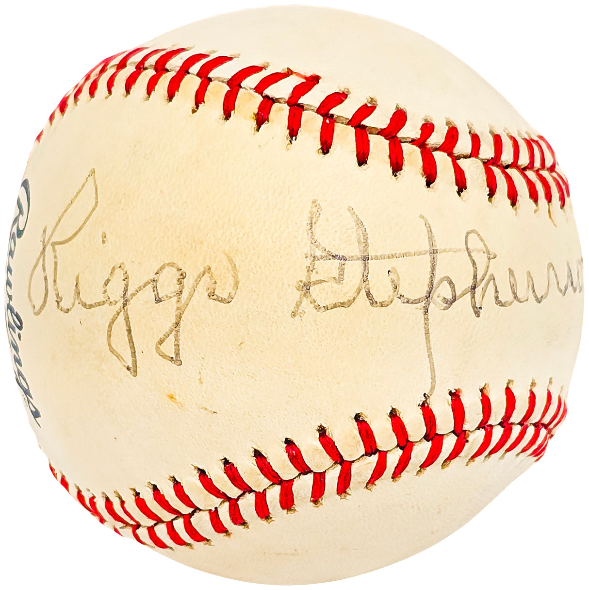 Riggs Stephenson Autographed Official Feeney NL Baseball Chicago Cubs Vintage Signature Beckett BAS #BH038051