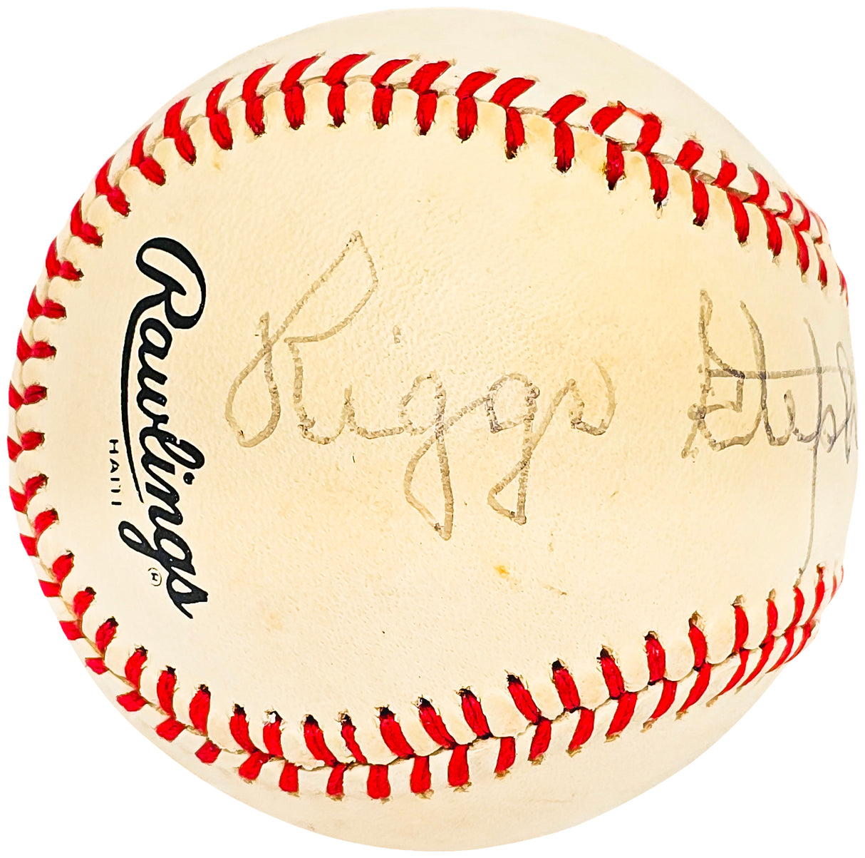 Riggs Stephenson Autographed Official Feeney NL Baseball Chicago Cubs Vintage Signature Beckett BAS #BH038051