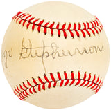 Riggs Stephenson Autographed Official Feeney NL Baseball Chicago Cubs Vintage Signature Beckett BAS #BH038051