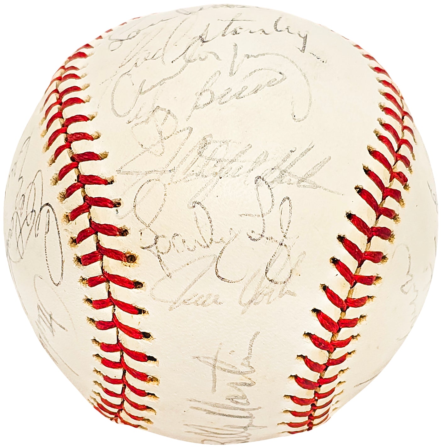 1976 New York Yankees Team Signed Autographed Official Spalding Baseball With 25 Signatures Including Thurman Munson Beckett BAS #AC17976