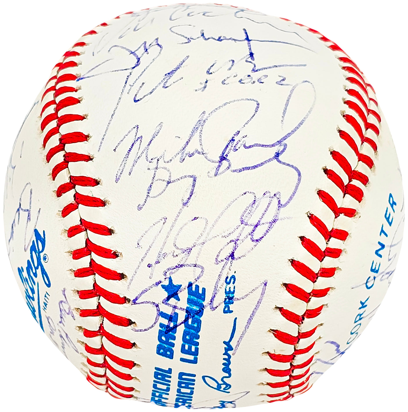 1991 Seattle Mariners Team Signed Autographed Official AL Baseball With 31 Signatures SKU #218495