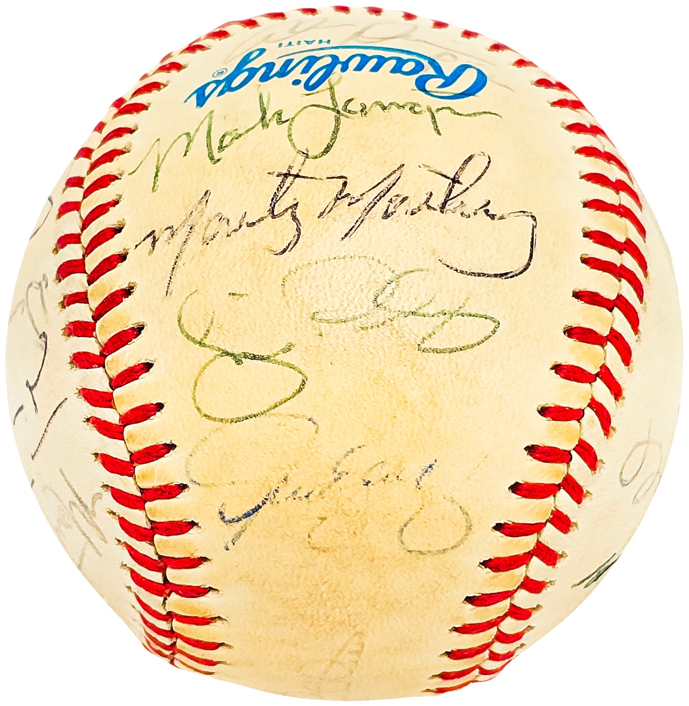 1985 Seattle Mariners Team Signed Autographed Official AL Baseball With 24 Signatures SKU #218499