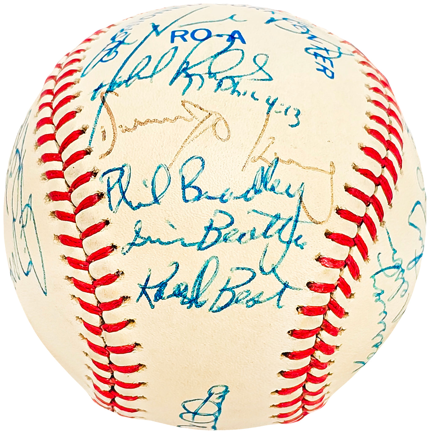 1985 Seattle Mariners Team Signed Autographed Official AL Baseball With 26 Signatures SKU #218502