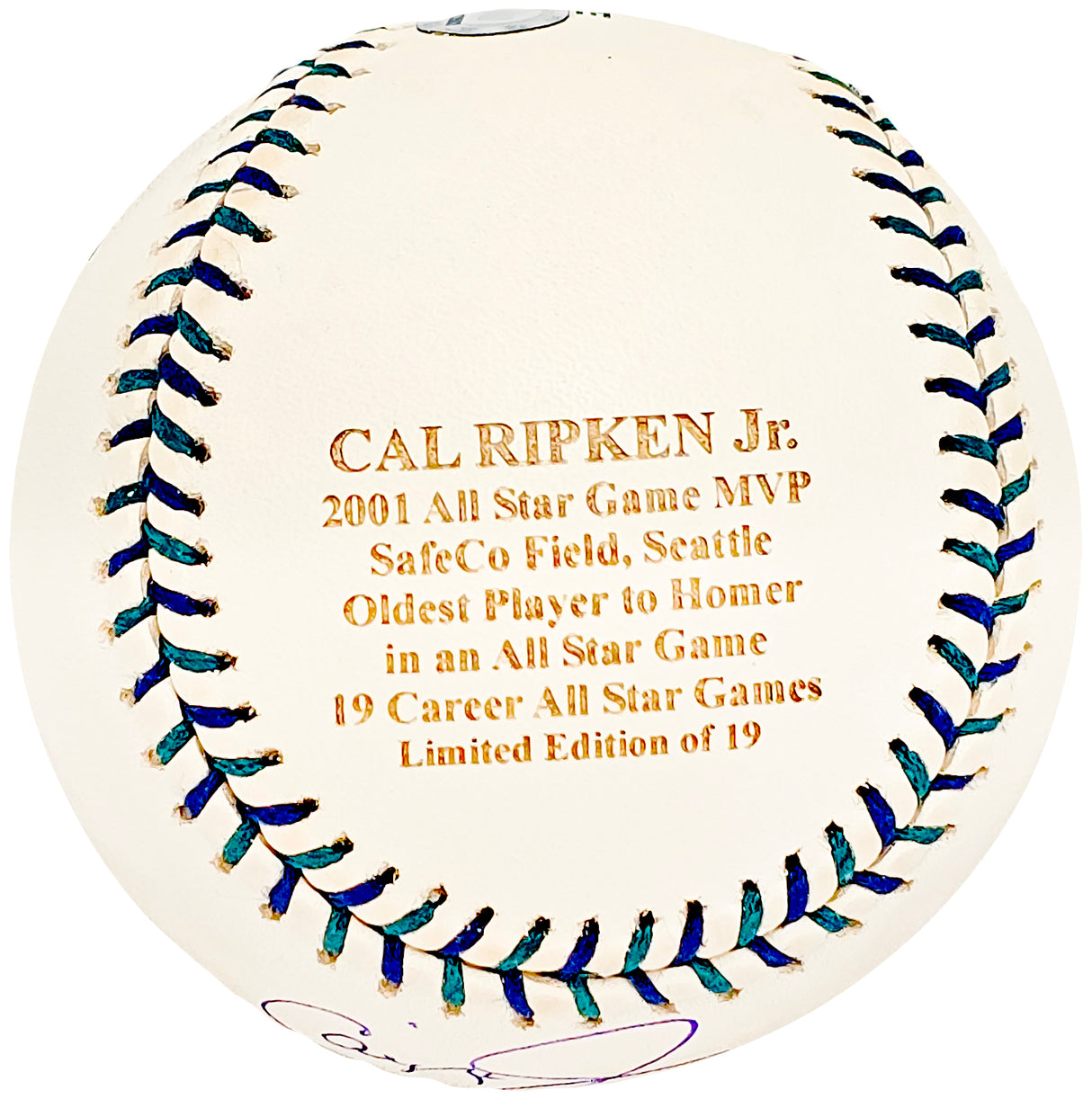 Cal Ripken Jr. Autographed Official 2001 All Star Logo MLB Game Baseball Baltimore Orioles #15/19 Steiner & MLB Holo #MR028563