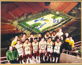 1978-79 NBA Champion Seattle Supersonics Team Autographed Framed 16x20 Photo With 9 Signatures Including Fred Brown & Lenny Wilkens MCS Holo #87231