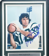 Joe Namath Autographed Framed 8x10 Photo New York Jets "Good Luck Pal!" Beckett BAS QR #AE31689