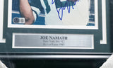 Joe Namath Autographed Framed 8x10 Photo New York Jets "Good Luck Pal!" Beckett BAS QR #AE31689