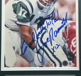 Joe Namath Autographed Framed 8x10 Photo New York Jets "Good Luck To You! x12" Beckett BAS QR #AE31690