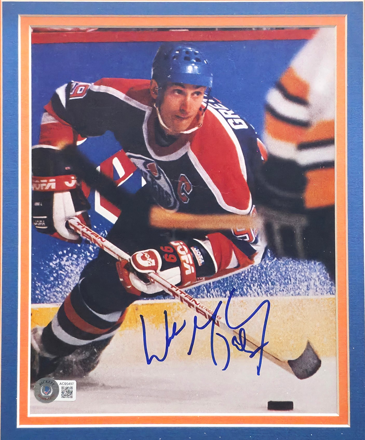 Wayne Gretzky Autographed Framed 8x10 Photo Edmonton Oilers Beckett BAS #AC95497