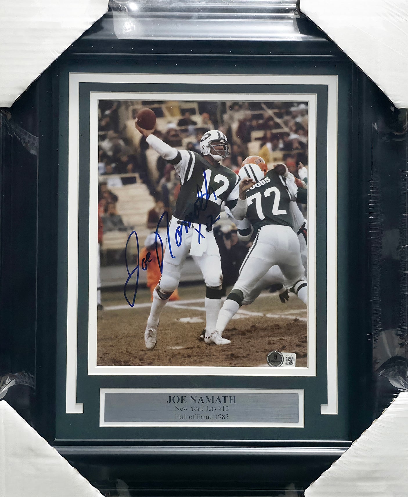 Joe Namath Autographed Framed 8x10 Photo New York Jets "x12" Beckett BAS QR #AE31730