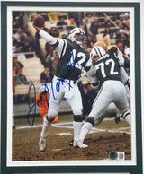 Joe Namath Autographed Framed 8x10 Photo New York Jets "x12" Beckett BAS QR #AE31730