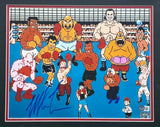 Mike Tyson Autographed Framed 11x14 Photo Punch-Out!! With Cast (Damaged) Beckett BAS QR #BE21902