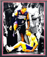 Allen Iverson Autographed Framed 16x20 Photo Philadelphia 76ers (Damaged) Beckett BAS Witness #W997620