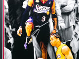 Allen Iverson Autographed Framed 16x20 Photo Philadelphia 76ers (Damaged) Beckett BAS Witness #W997620