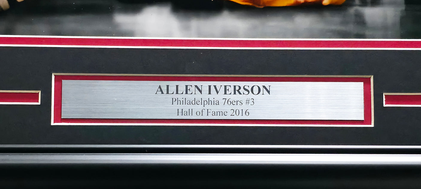 Allen Iverson Autographed Framed 16x20 Photo Philadelphia 76ers (Damaged) Beckett BAS Witness #W997620