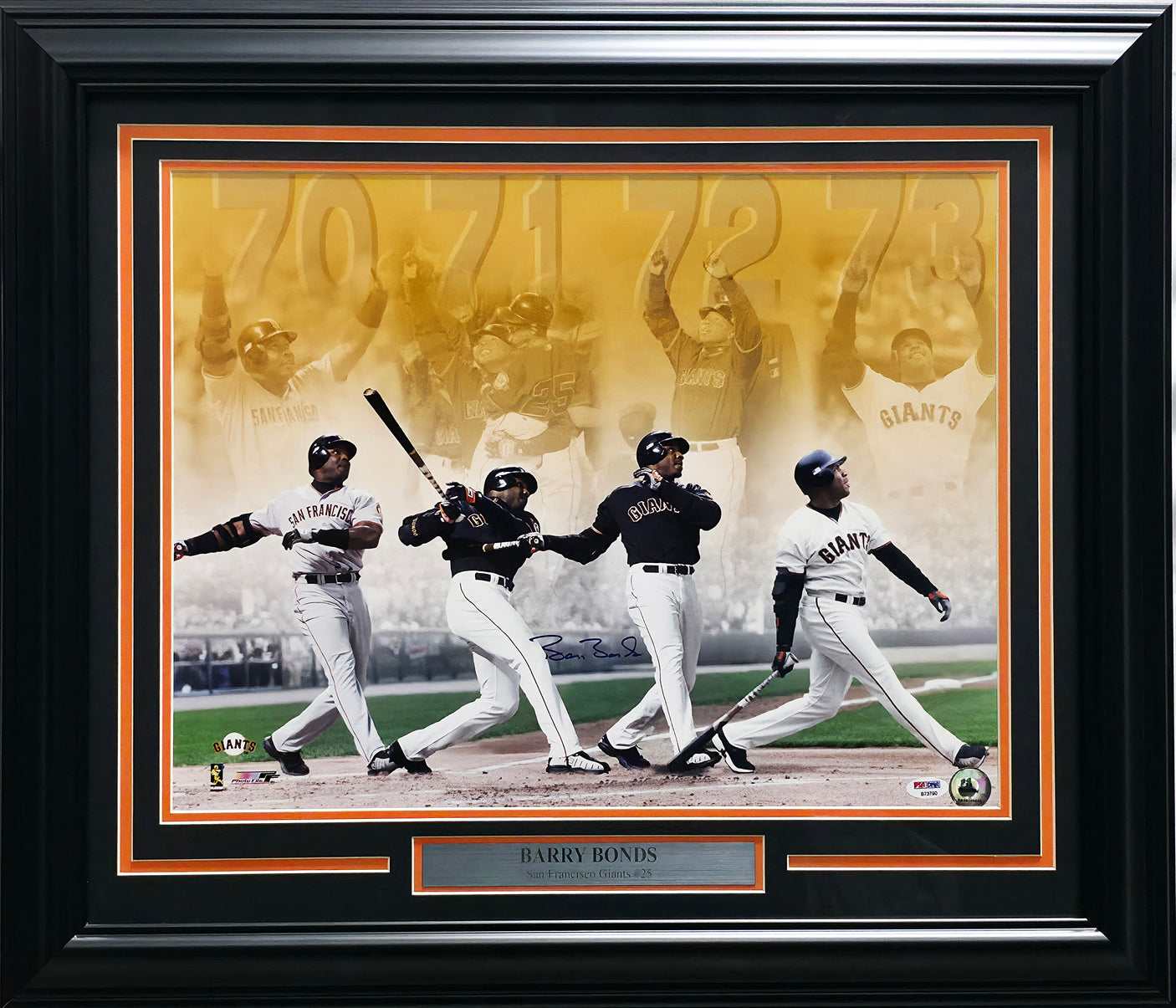 Barry Bonds Autographed Framed 16x20 Photo San Francisco Giants 2001 Single Season Home Run Record PSA/DNA #B73790