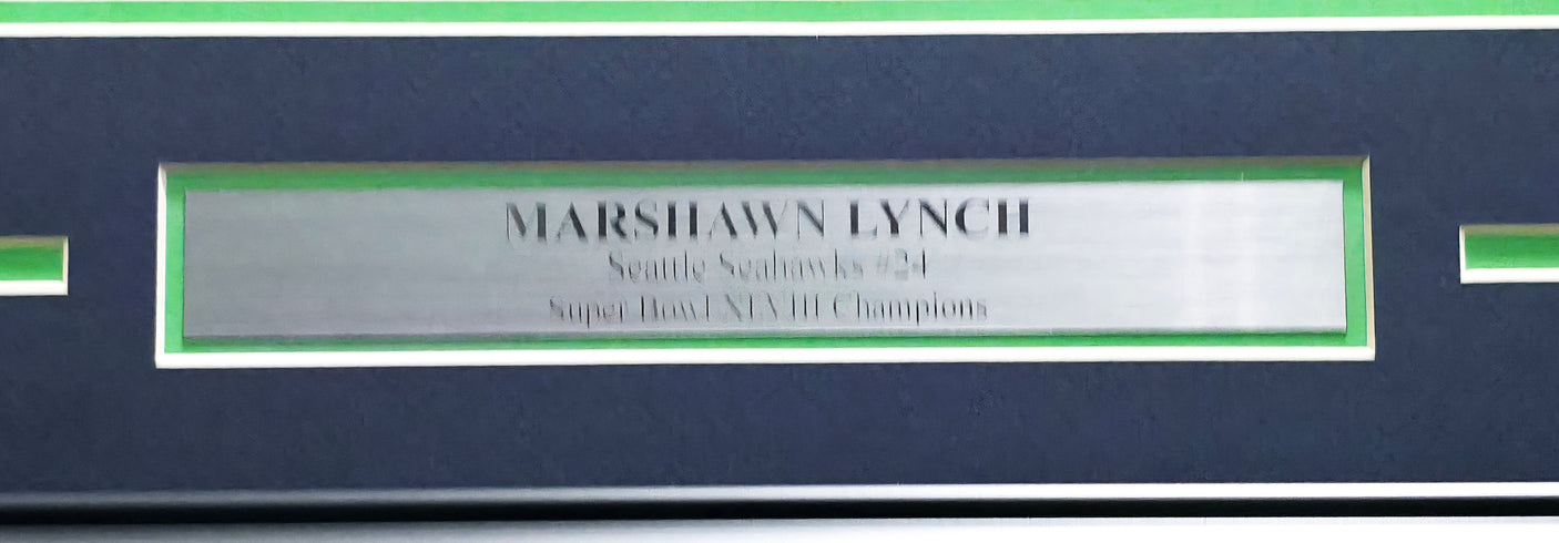 Marshawn Lynch Autographed Framed 11x14 Photo Seattle Seahawks ML Holo #14676