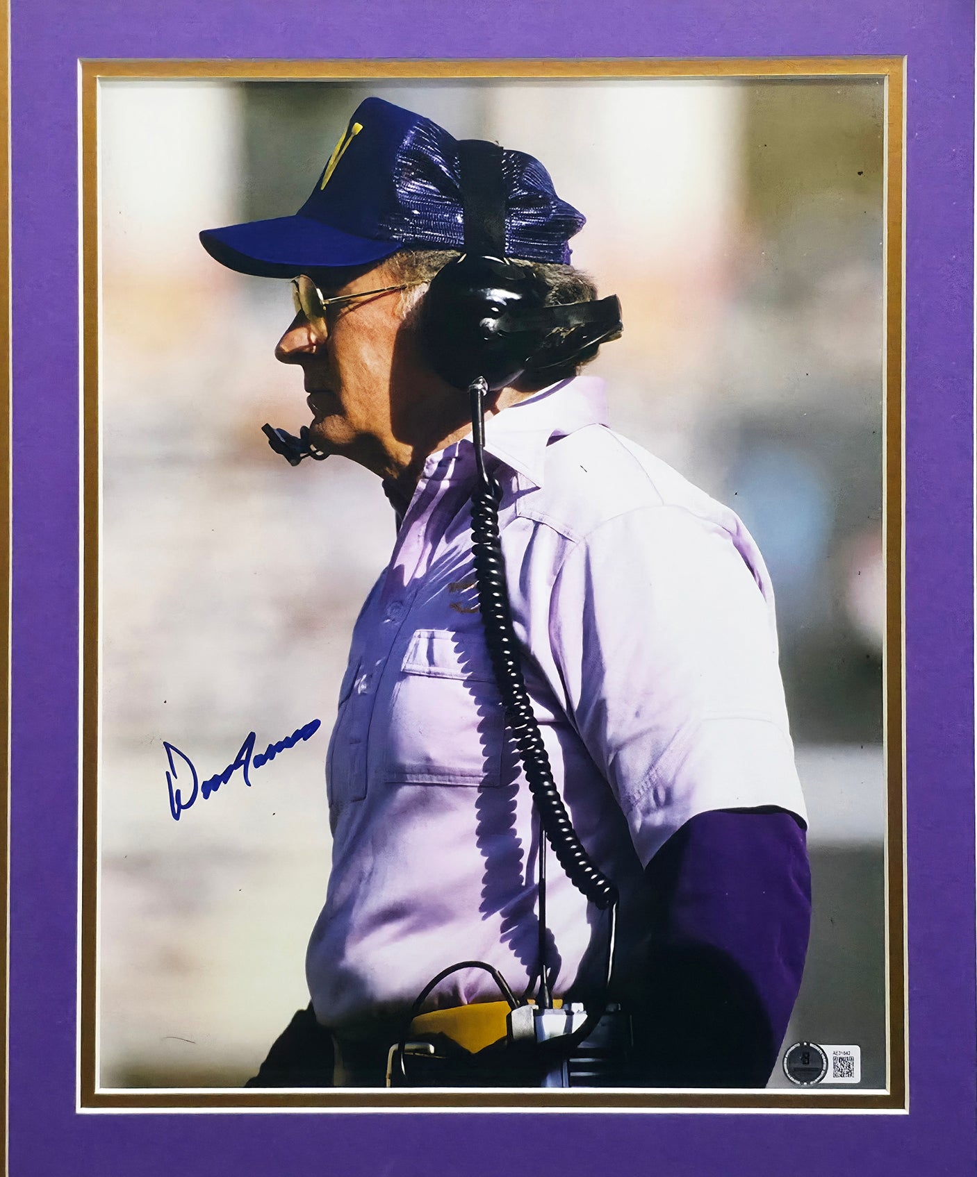 Don James Autographed Framed 11x14 Photo Washington Huskies Beckett BAS QR #AE31842