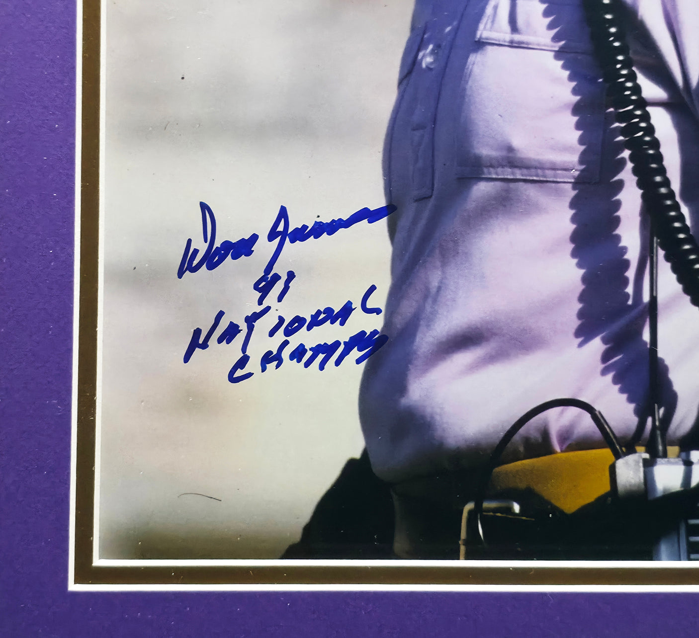 Don James Autographed Framed 11x14 Photo Washington Huskies "91 National Champs" Beckett BAS QR #AE31844