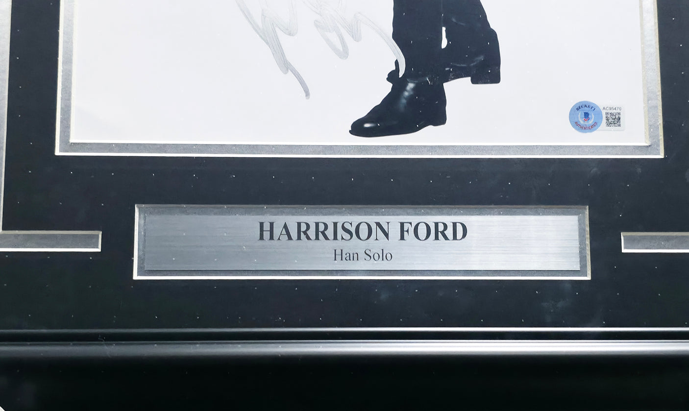 Harrison Ford Autographed Framed 11x14 Photo Star Wars Han Solo Beckett BAS #AC95470