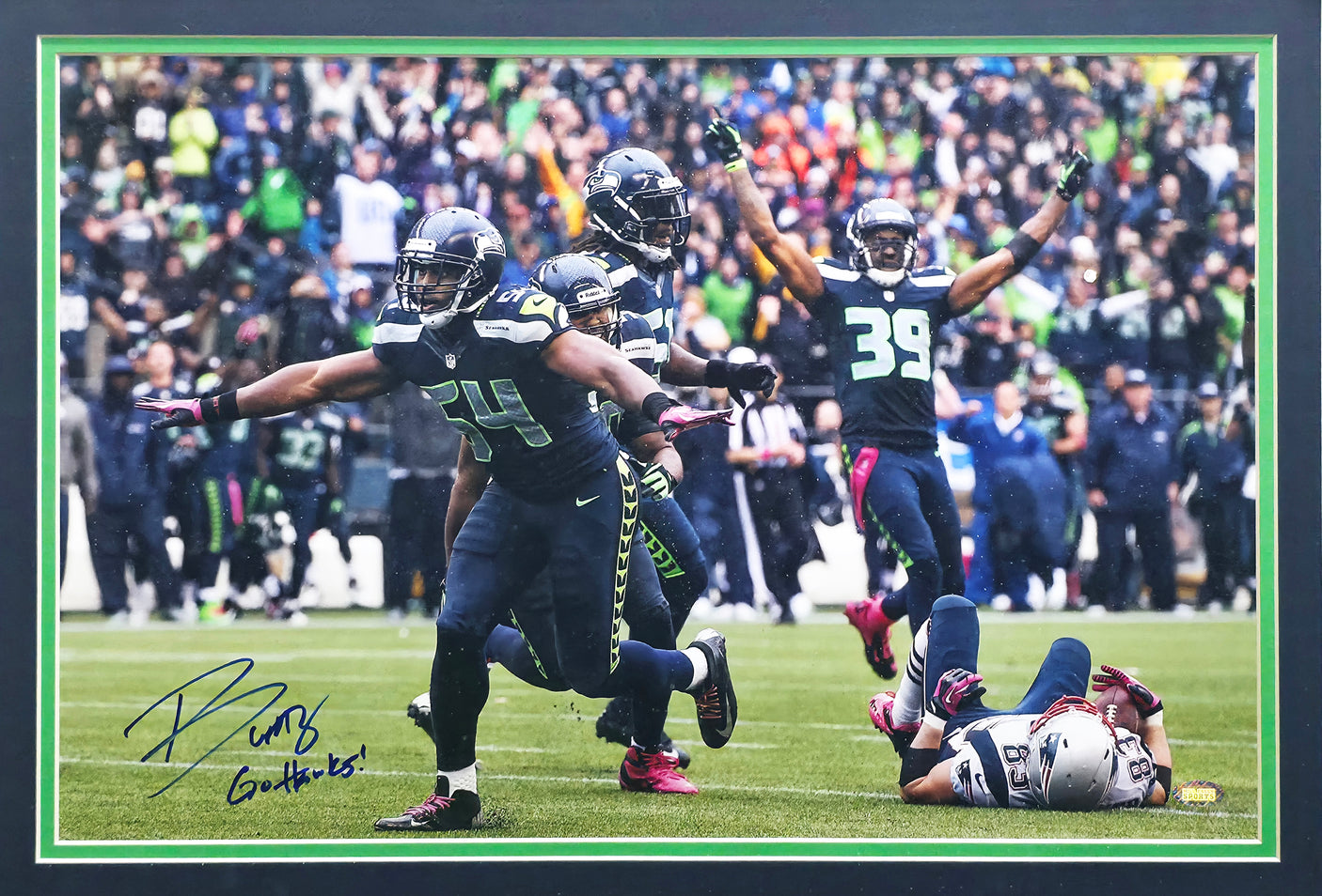 Bobby Wagner Autographed Framed 12x18 Photo Seattle Seahawks "Go Hawks!" MCS Holo #64045