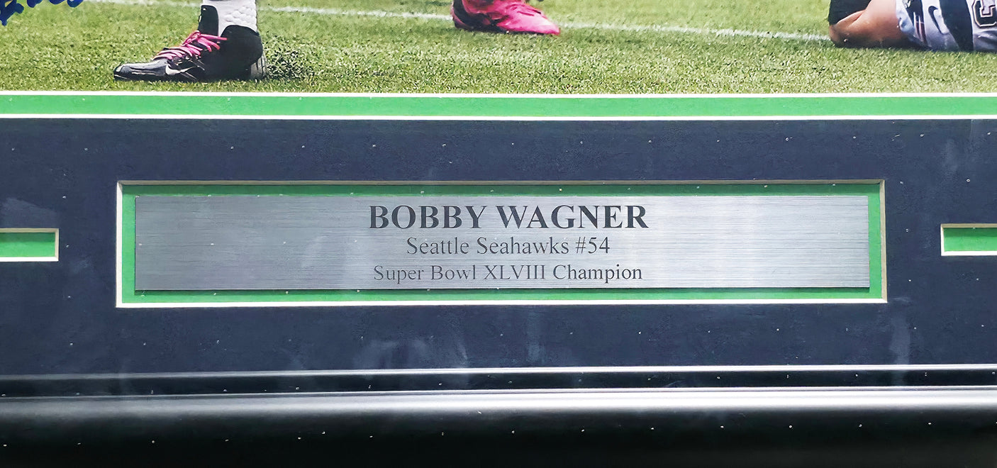 Bobby Wagner Autographed Framed 12x18 Photo Seattle Seahawks "Go Hawks!" MCS Holo #64045