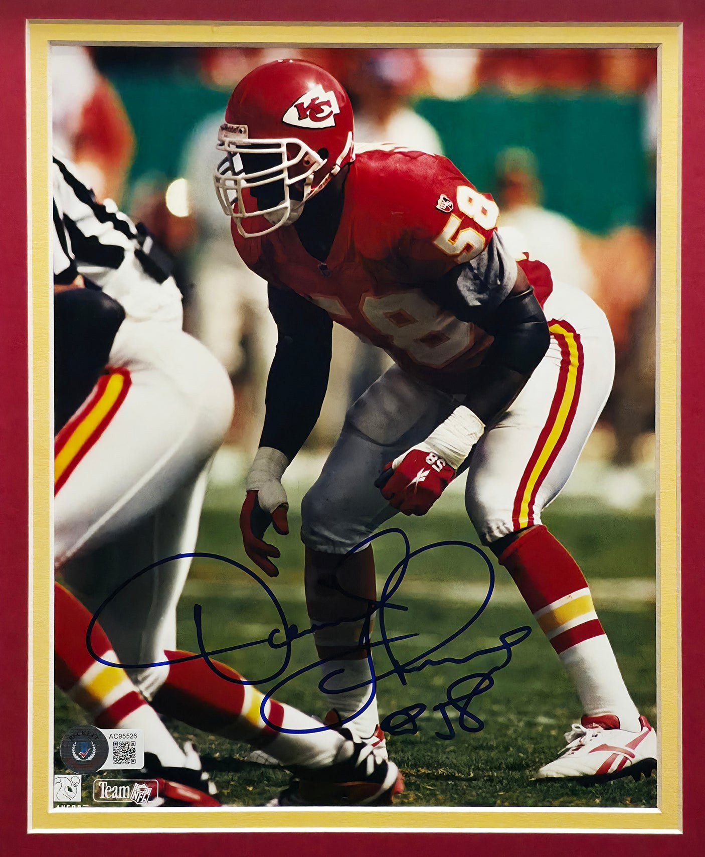 Derrick Thomas Autographed Framed 8x10 Photo Kansas City Chiefs Beckett BAS #AC95526