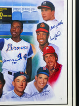 500 Home Run HR Club Autographed Framed 28x30 Photo With 11 Signatures Including Willie Mays & Hank Aaron Beckett BAS #AB08915