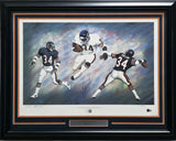 Walter Payton Autographed Framed 22x30 Lithograph Photo Chicago Bears Beckett BAS #AC56687