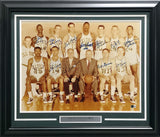 1962 Boston Celtics Team Autographed Framed 18x24 Photo With 11 Signatures Including Bill Russell & Red Auerbach Beckett BAS #AE31379
