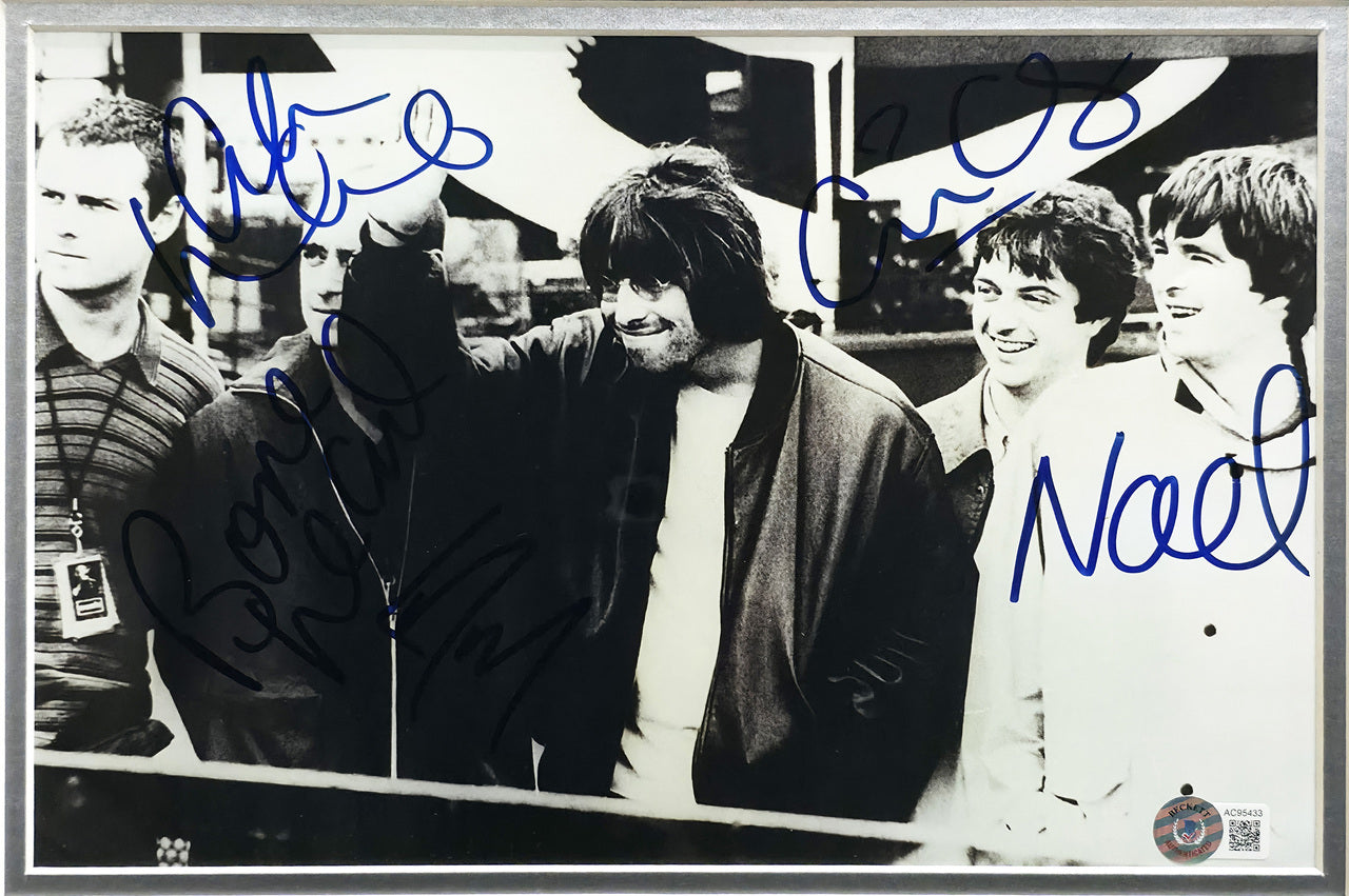Oasis Autographed Framed 8x12 Photo Signed By All 5 Band Members Including Noel & Liam Gallagher Beckett BAS #AC95433