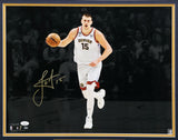 Nikola Jokic Autographed Framed 16x20 Photo Denver Nuggets (Damaged) JSA #AQ21581