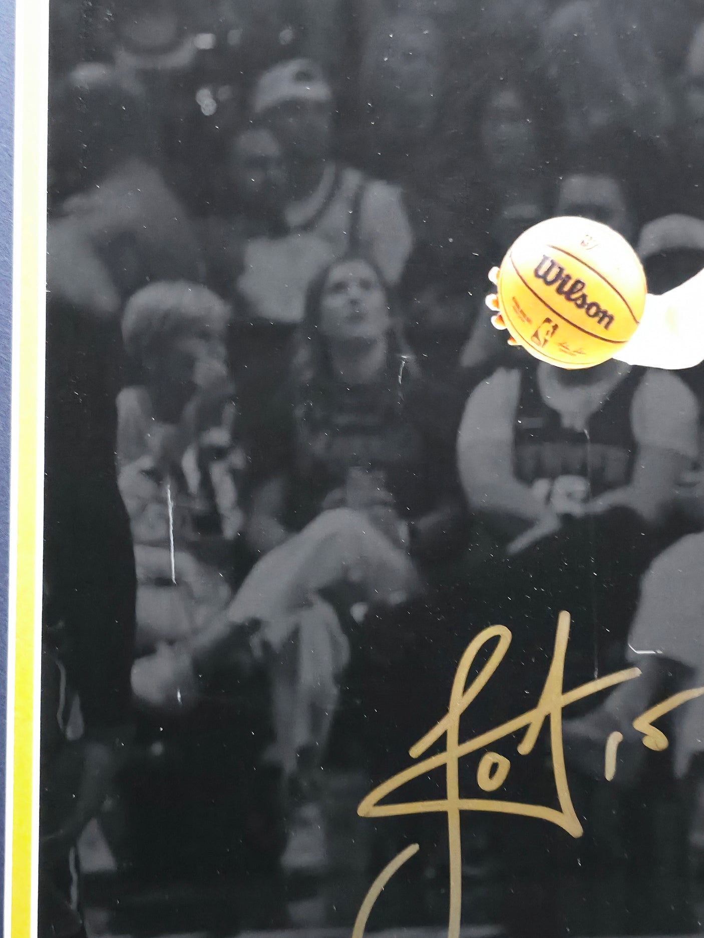 Nikola Jokic Autographed Framed 16x20 Photo Denver Nuggets (Damaged) JSA #AQ21581
