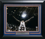 Patrick Ewing Autographed Framed 16x20 Photo New York Knicks (Damaged Frame) Beckett BAS QR #W436904
