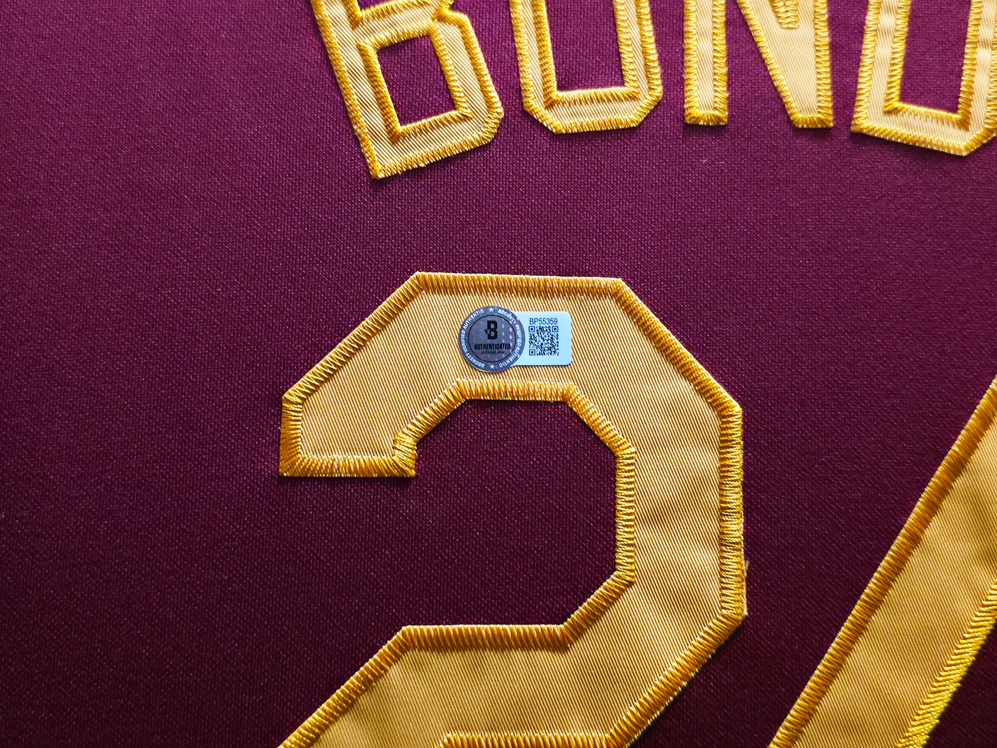 Arizona State Sun Devils Barry Bonds Autographed Framed Maroon Majestic Jersey Beckett BAS QR & BB Holo #AP009279