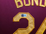 Arizona State Sun Devils Barry Bonds Autographed Framed Maroon Majestic Jersey Beckett BAS QR & BB Holo #AP009279