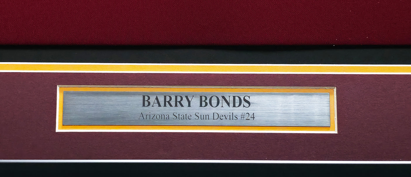 Arizona State Sun Devils Barry Bonds Autographed Framed Maroon Majestic Jersey Beckett BAS QR & BB Holo #AP009279