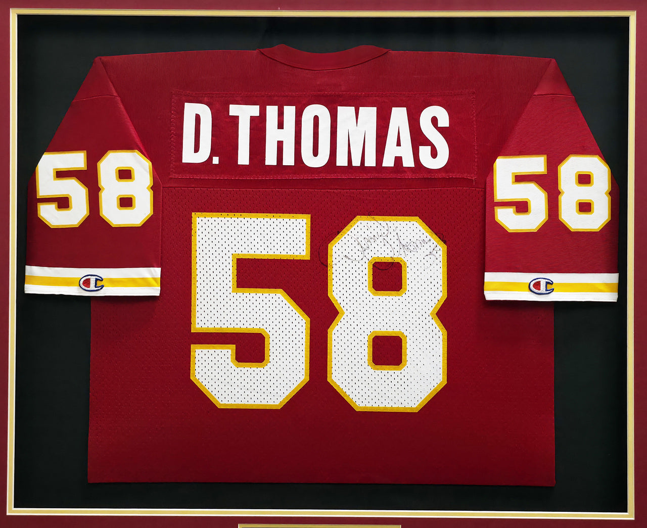 Kansas City Chiefs Derrick Thomas Autographed Framed Red Champion Jersey PSA/DNA #AH41446