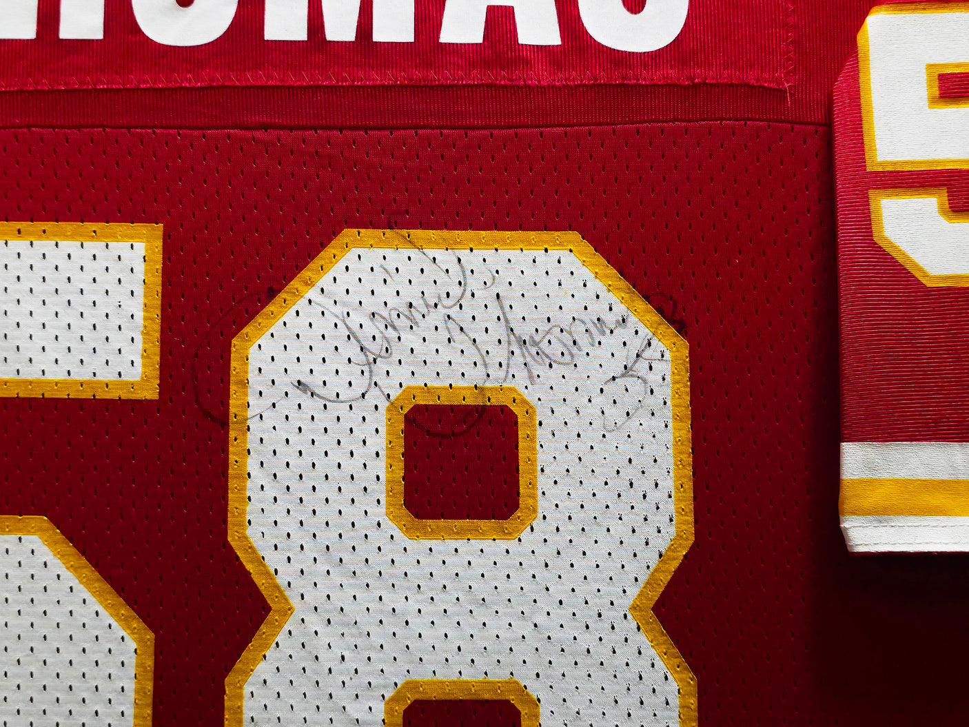 Kansas City Chiefs Derrick Thomas Autographed Framed Red Champion Jersey PSA/DNA #AH41446